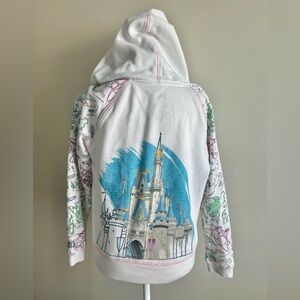 Disney Parks Ink & Paint Sweatshirt Full Zip Hoodie Small Disney Castle